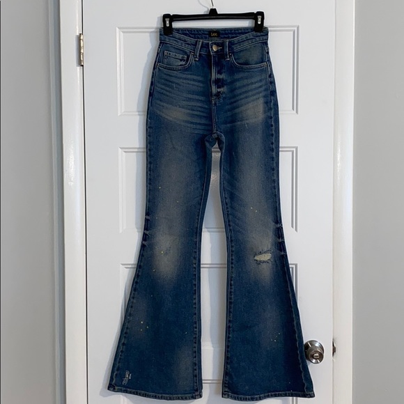 lee high rise flare jeans